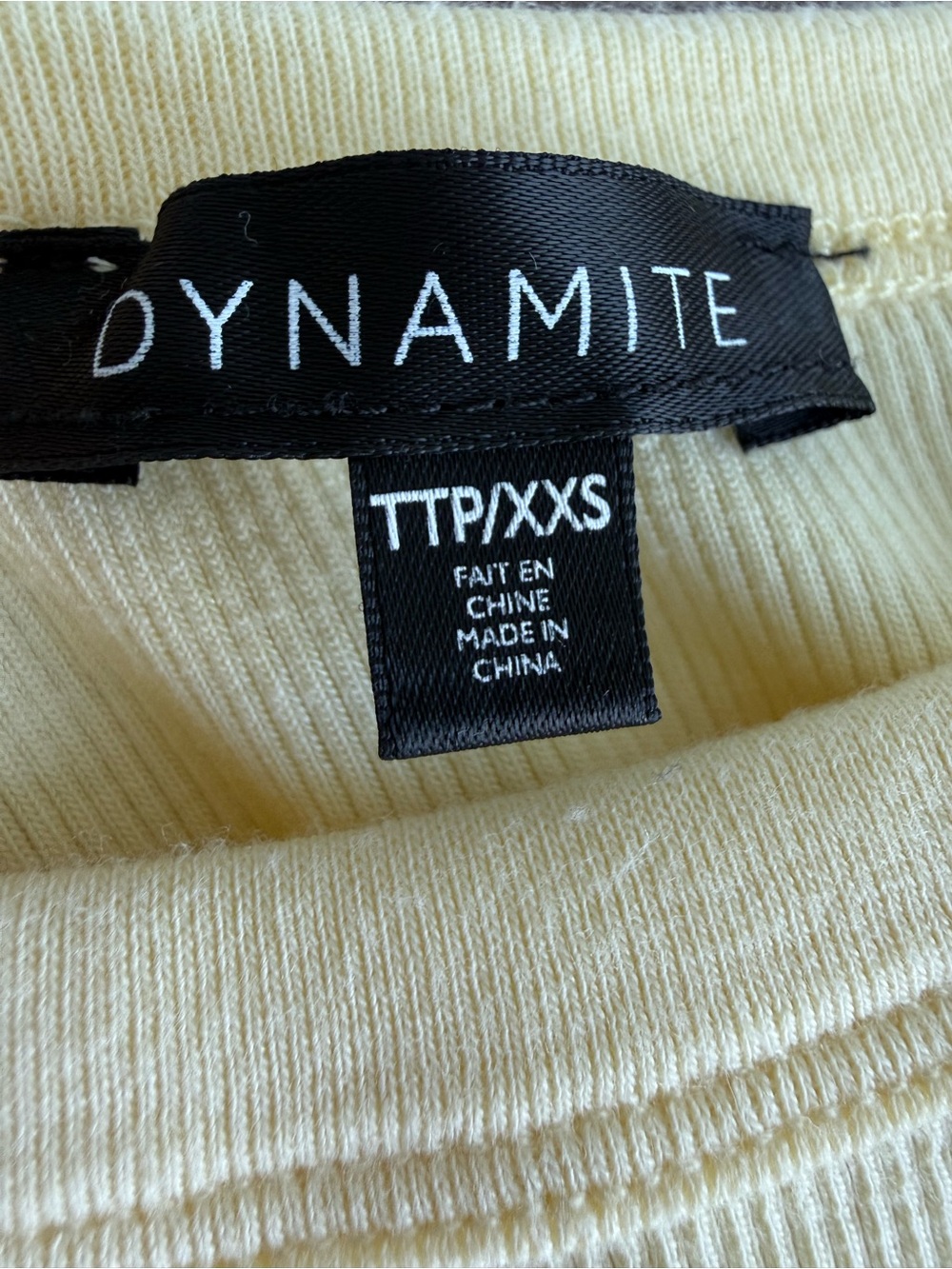 Dynamite Yellow Ribbed Tank Top - Picture 3 of 4